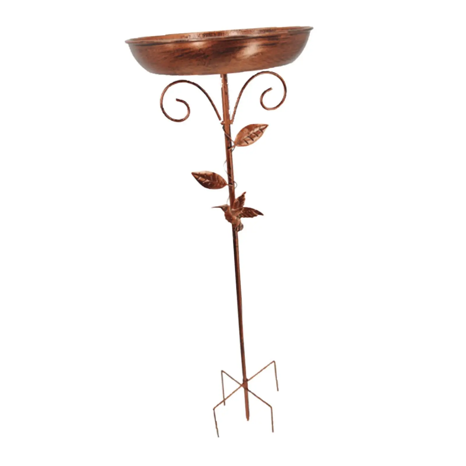 

Bird Bath Feeder Bowl Multifunction Vintage Design Iron Decor Elegant Garden