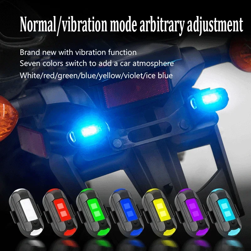 1Pcs Remote LED RGB Anti-collision Warning Light Magnetic Mini Signal Light Drone Strobe Light 7 Color Indicator Motorcycle Lamp
