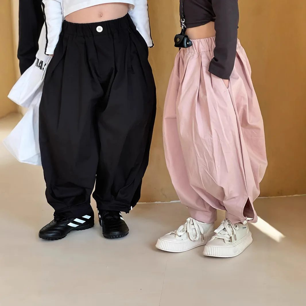 

2025 Boys and Girls' Baby Loose Casual Pants Balloon Pants Wide Leg Pants Children's Spring New Lantern