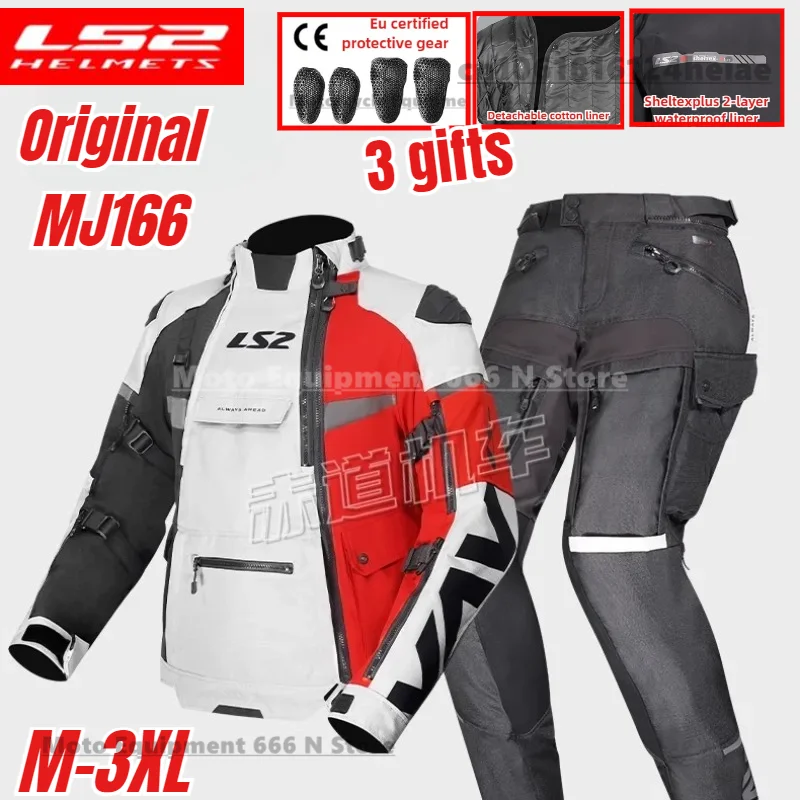 

Original LS2 Motorcycle Riding Suit Long-distance Rally Suit Off-road Motorcycle Anti Fall Riding Pants for Men MJ166