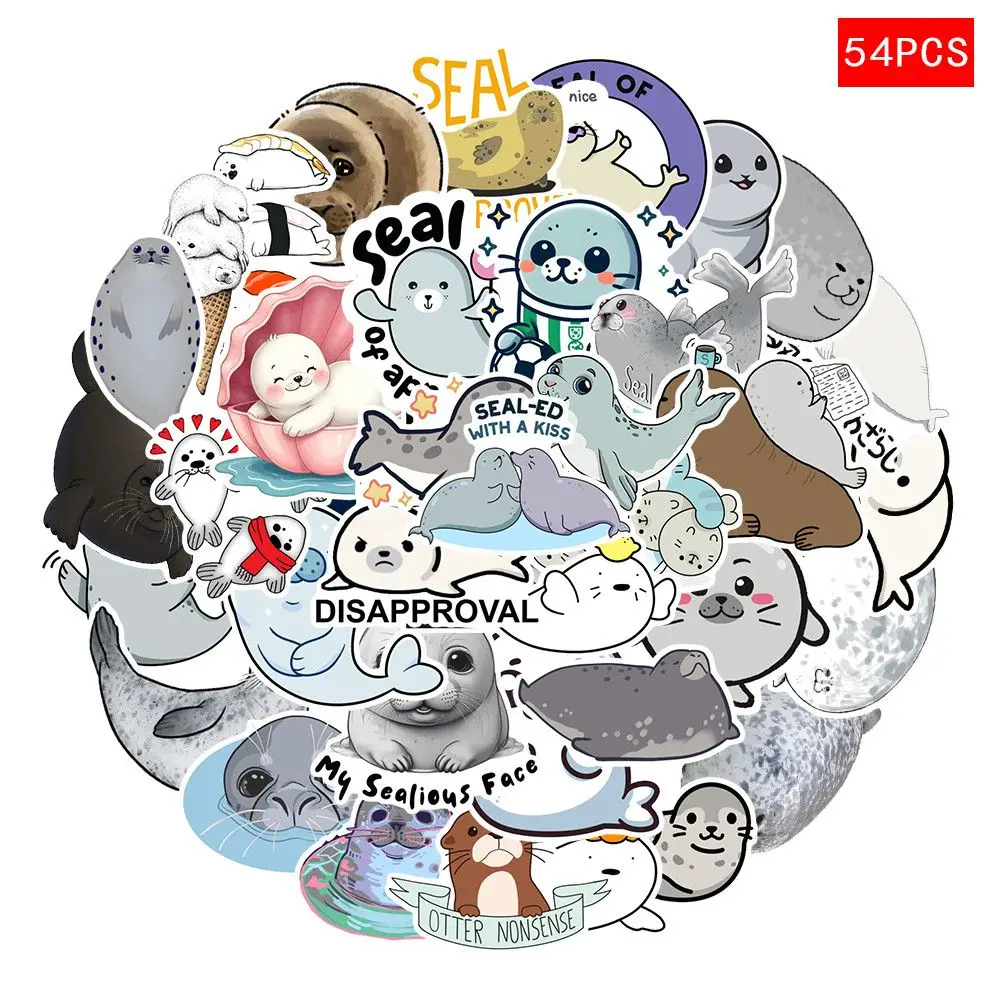 Cute Seal Series Stickers, a complete set of 100 small waterproof animal stickers view 2