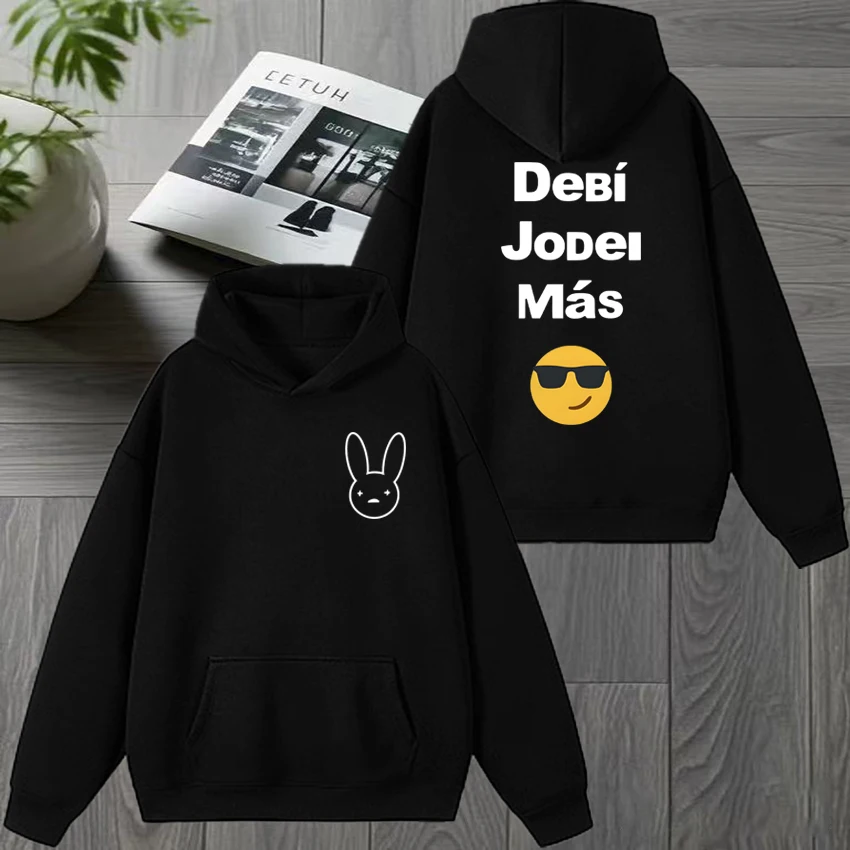 

Rapper Bad Bunny DTMF Song Emoji Collection Graphics printed Fleece Hoodie Men women harajuku fashion pullover Unisex Sweatshirt