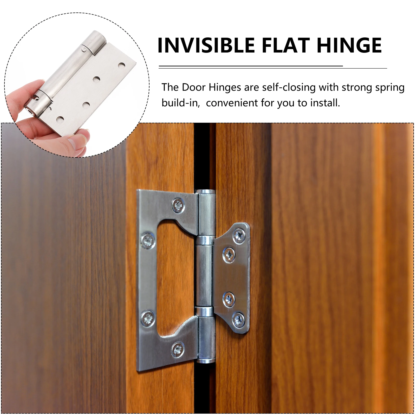 

2pcs Single Spring Hinge Self Closing Heavy Duty Stainless Steel Cabinet Hinges Adjustable Silent Smooth Furniture Hardware
