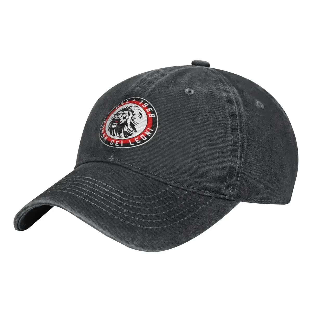 Ultras Milan Curva Sud Fossa Dei Leoni Washed Denim Baseball Cap Trucker Hats Unisex Harajuku