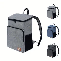 1pc, Large Insulated Lunch Backpack Cooler Bag - Waterproof Oxford Fabric Rectangular Travel Beer Cooler With PEVA Lining