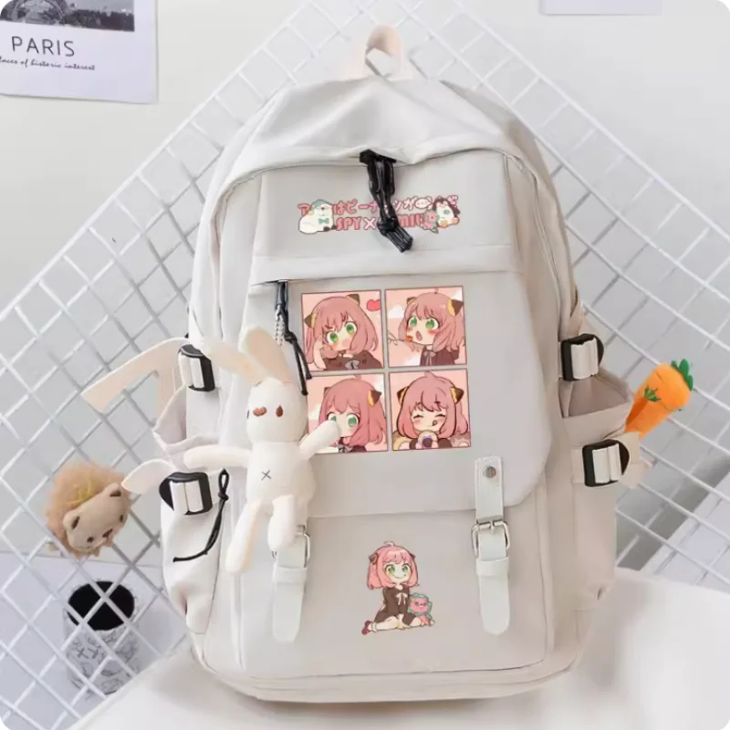 

Anime Spy Family Anya Forger Cartoon Bag Women Man Fashion Leisure Belt Teenagers Student Backpack Handbag B1401