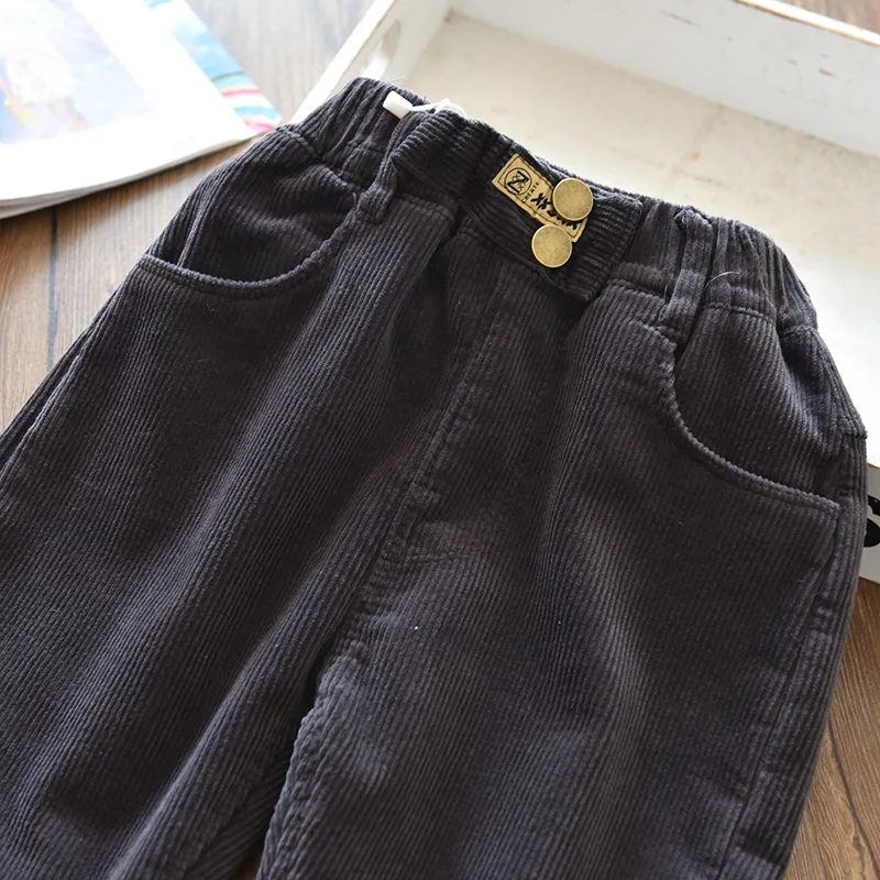 2026 Neue Kinder-Warmhosen Jungen Mädchen Herbst Winter Cord Dicke Sporthosen 1-9 Jahre Kinderkleidung Lässige Hochbund-Hosen – Detail 16