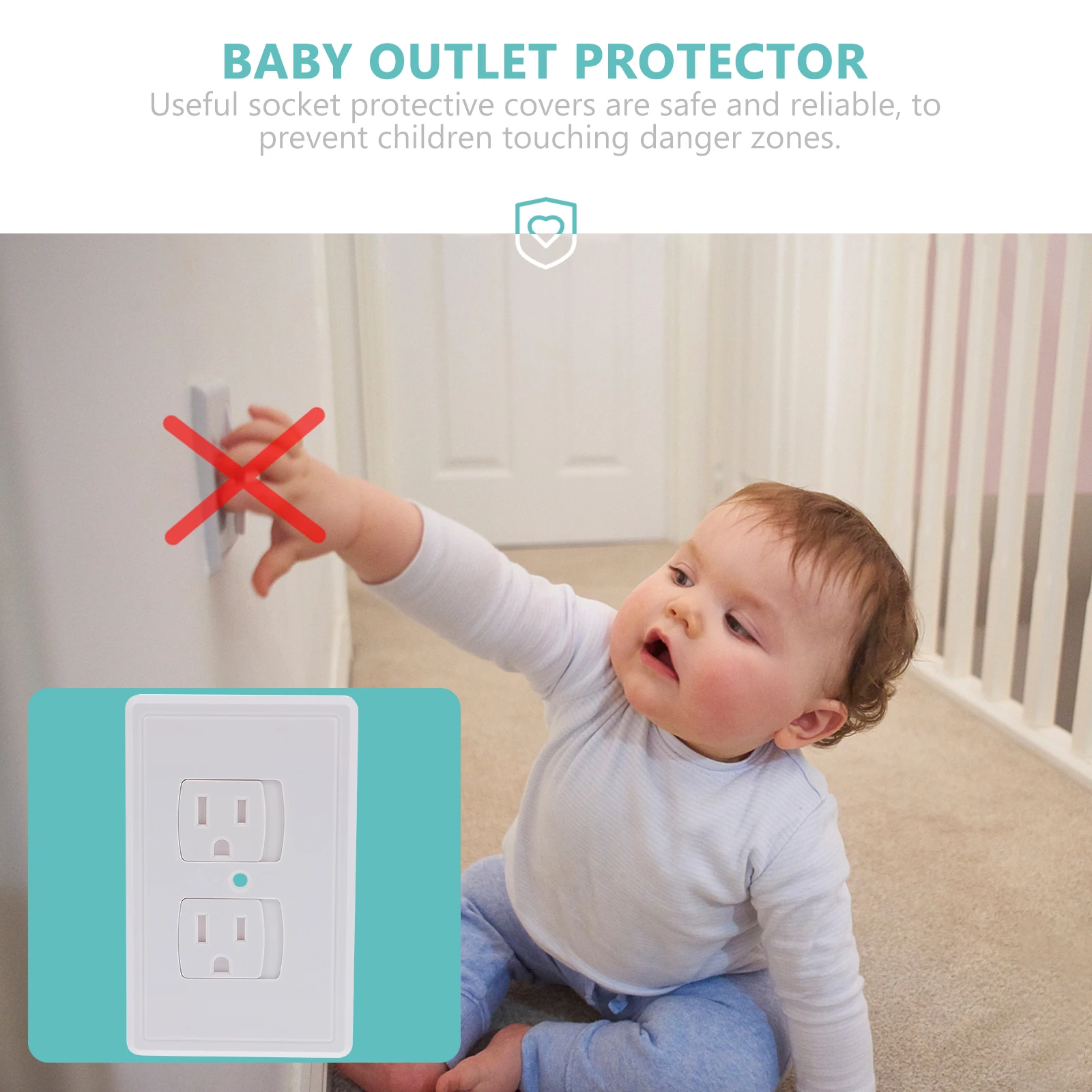 

4pcs Socket Childproof Electric Outlet Plug Covers Wall Socket Covers French Style White Durable Abs Material Sturdy Safe For