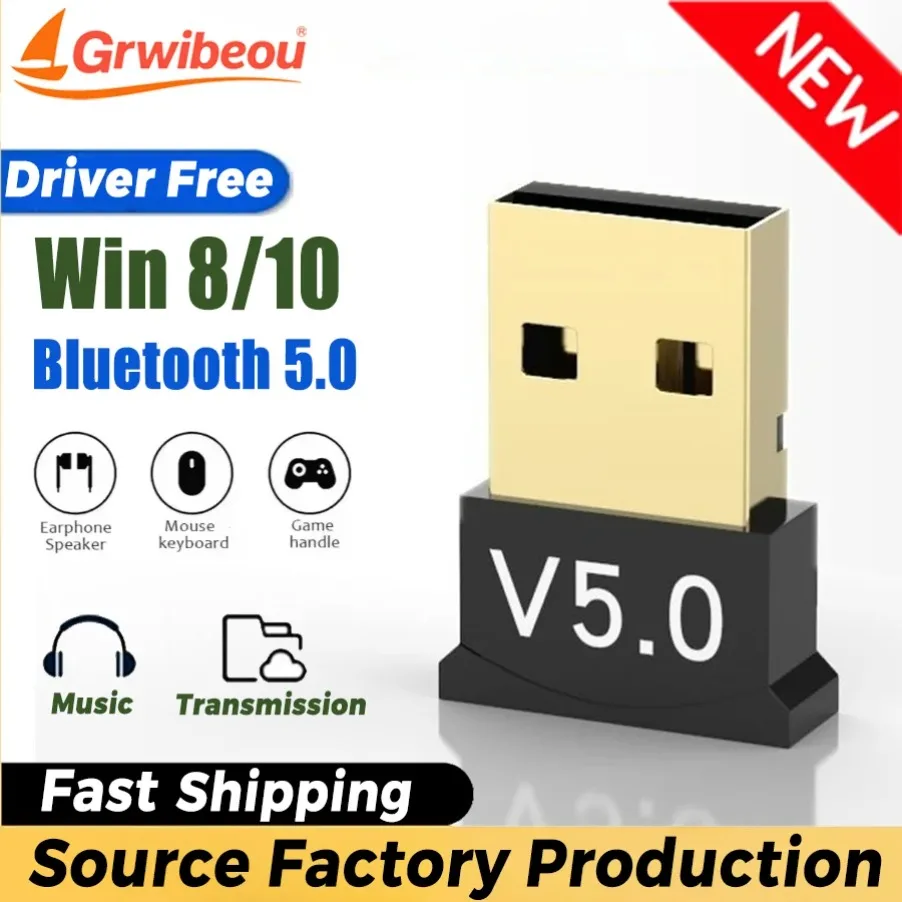 

Mini USB Bluetooth 5.0 Adapter Wireless Dongles Audio Receiver Network Adapters for Mouse PC Keyboard Headset Laptop Computer