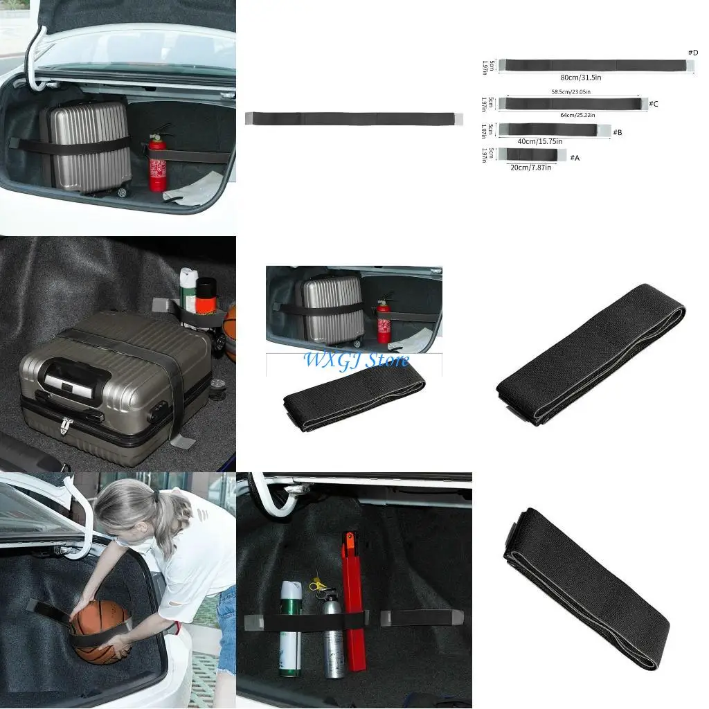 

37JE Convenient Car Trunk Storage Cargo Storage Organizers Fixed Straps Storage Hold Belt Vehicle Interior Organization