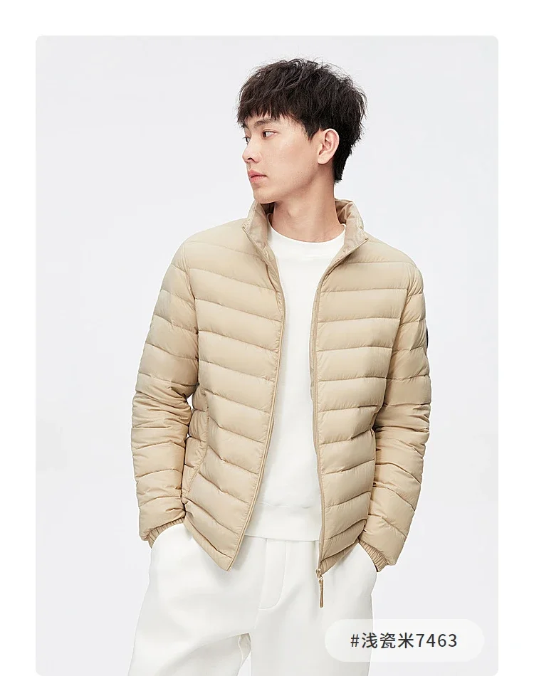 BOSIDENG Lightweight Men's Down Jacket,Water-Resistant Puffer Jacket Winter Coat with Stand Collar for Outdoors Travel 1005