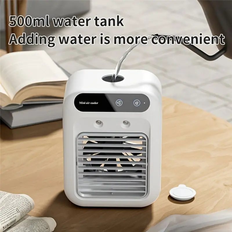 babz-mini-radiateur-d’air-portable-ventilateur-humidificateur-de-bureau-a-piles-reservoir-d’eau-de-500-ml-climatiseur-person