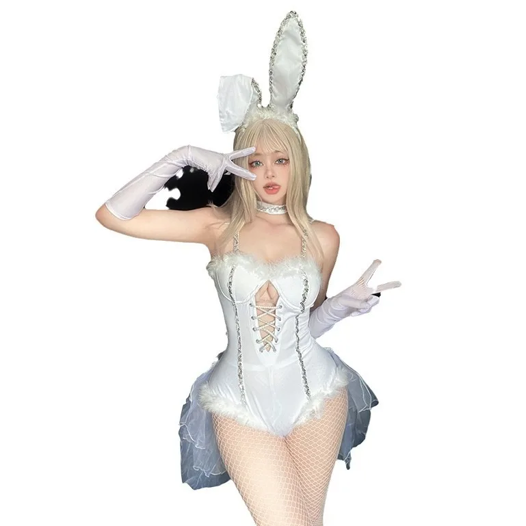 Sexy Kaninchen Kostüm Set Halloween Nachtclub Bar Damen Sle Dance Le Rabbit Outfit orm Set Trendy Ethnische Bühnenkostüm
