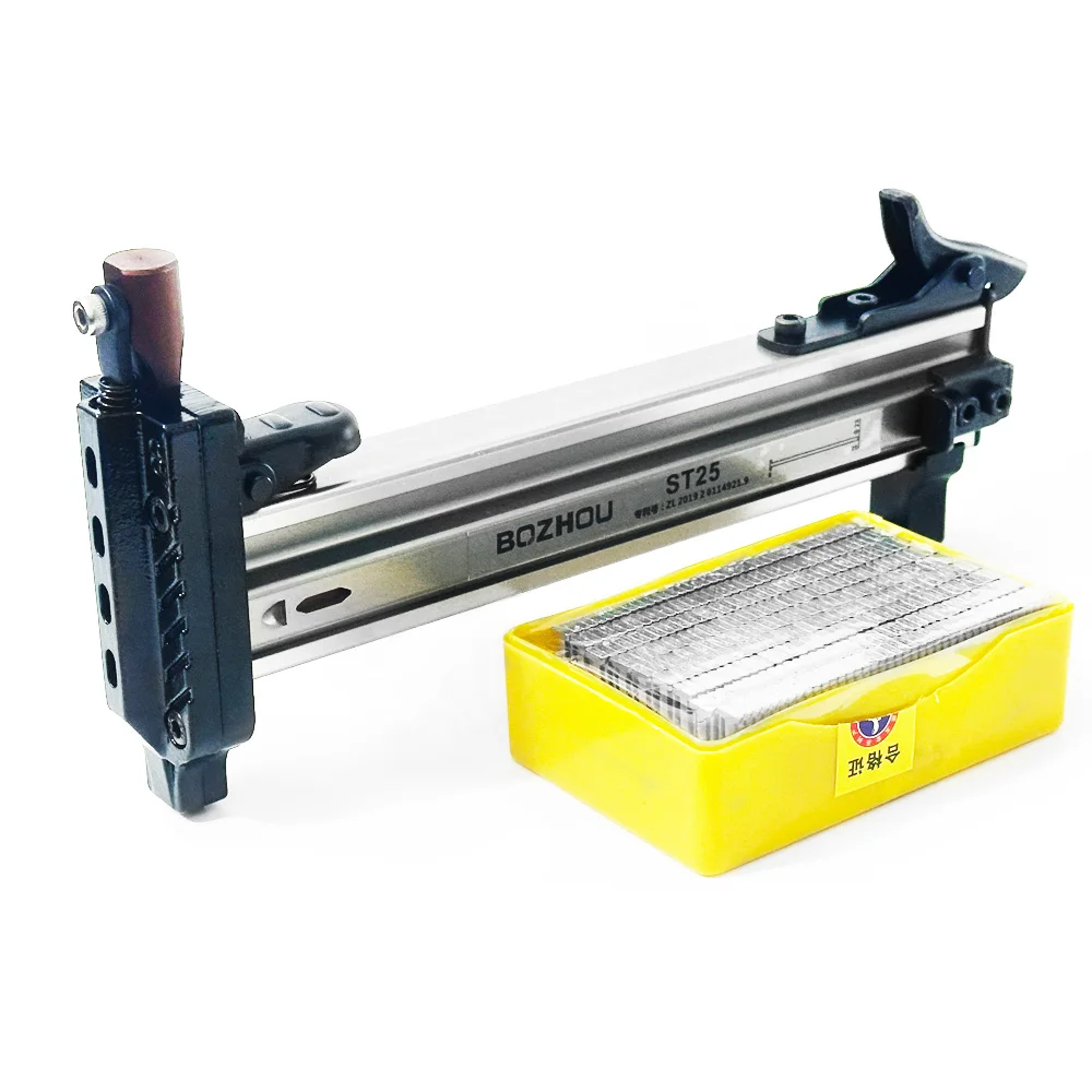 

New ST25 Manual Nailer with 400pcs ST Series Steel Nails Set for Wall Wire Slot Fixing Electrician Woodworking