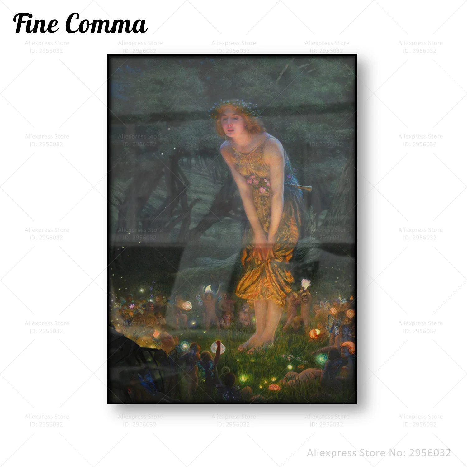 Vintage Painting Poster Midsummer Eve Antique Wall Art Edward Robert Hughes Reproduction Canvas Print Decor Picture Illustration