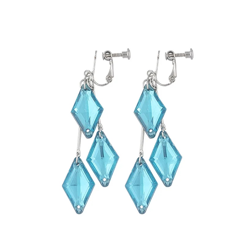 Anime Twisted Wonderland Drop Earrings Jade Leech Floyd Leech for Women Cosplay Jewelry Gift