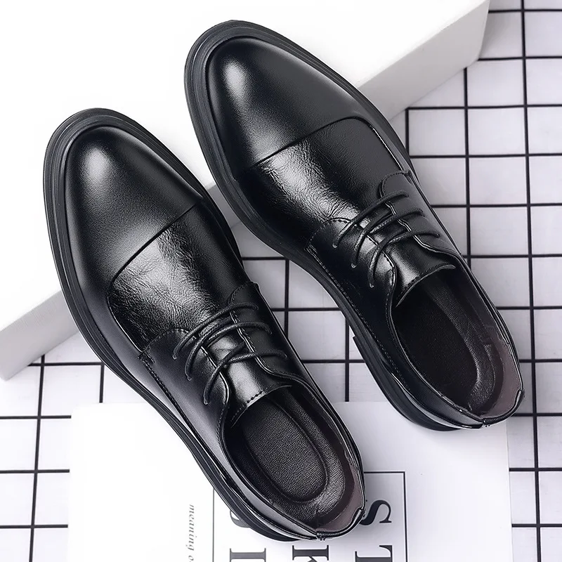 2026 Spring Gentleman Oxfords Leather Shoes Luxury Goods Men Shoes Fashion Casual Pointed Toe Formal Business Male Wedding Dress