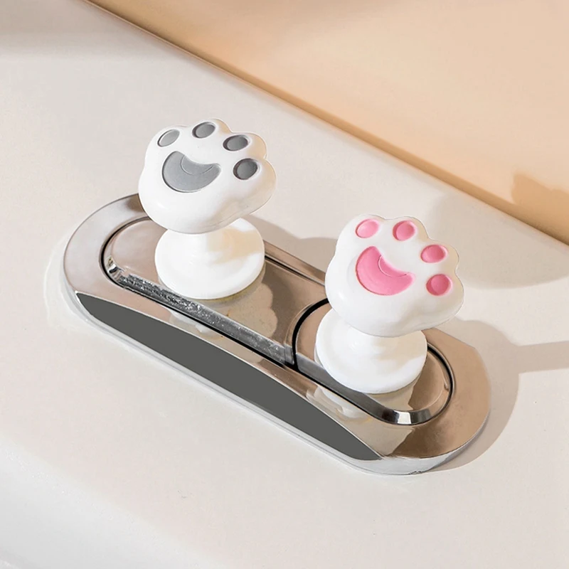 ABDJ-Pulso de botón de inodoro con garra de gato, asistente de lavado de inodoro de uñas largas, fácil de instalar