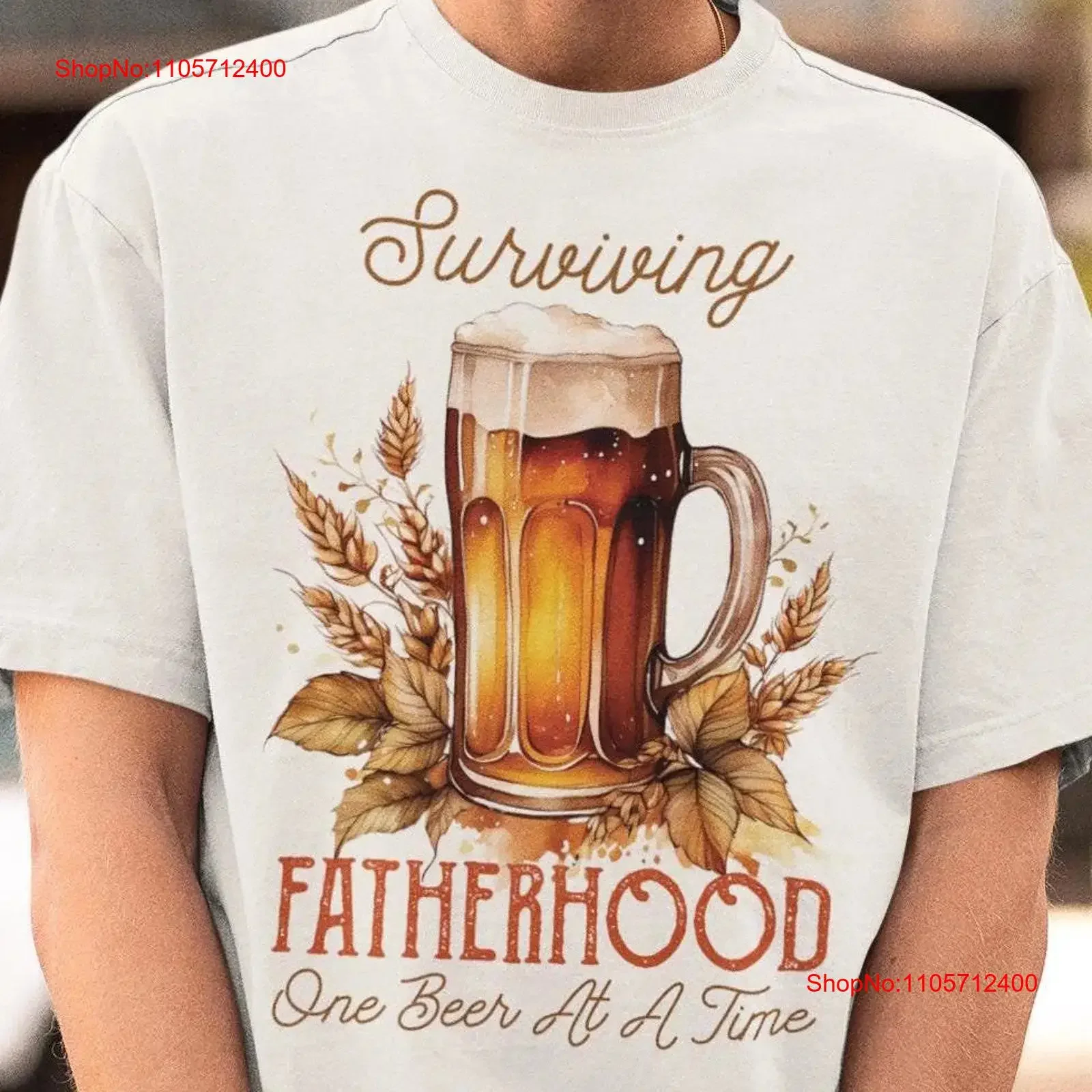 Surviving Fatherhood One Beer At A Time T Shirt new dad gift funny for to be vintage Washed Soft Top For Everyday Wear
