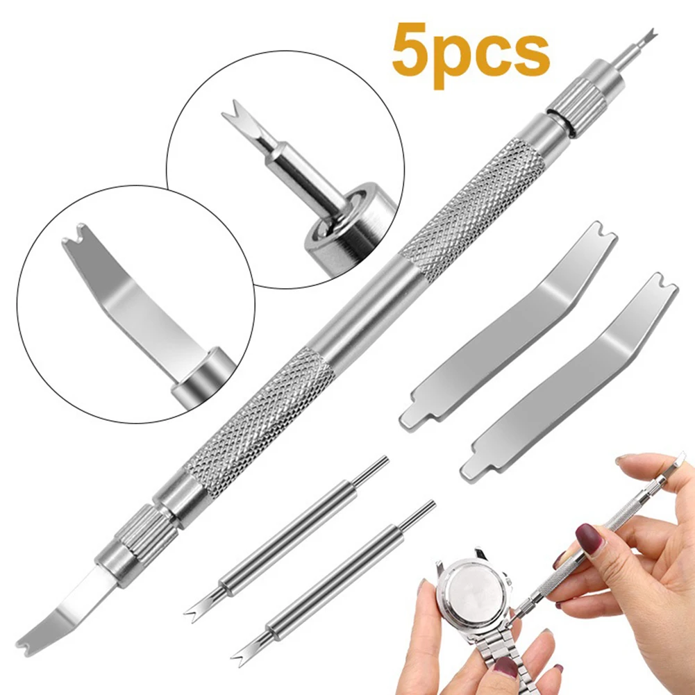 

5pcs Watch Band Repair Tools Metal Bracelet Watch Band Repair Opener Strap Replace Spring Bar Connecting Pin Remover Tool