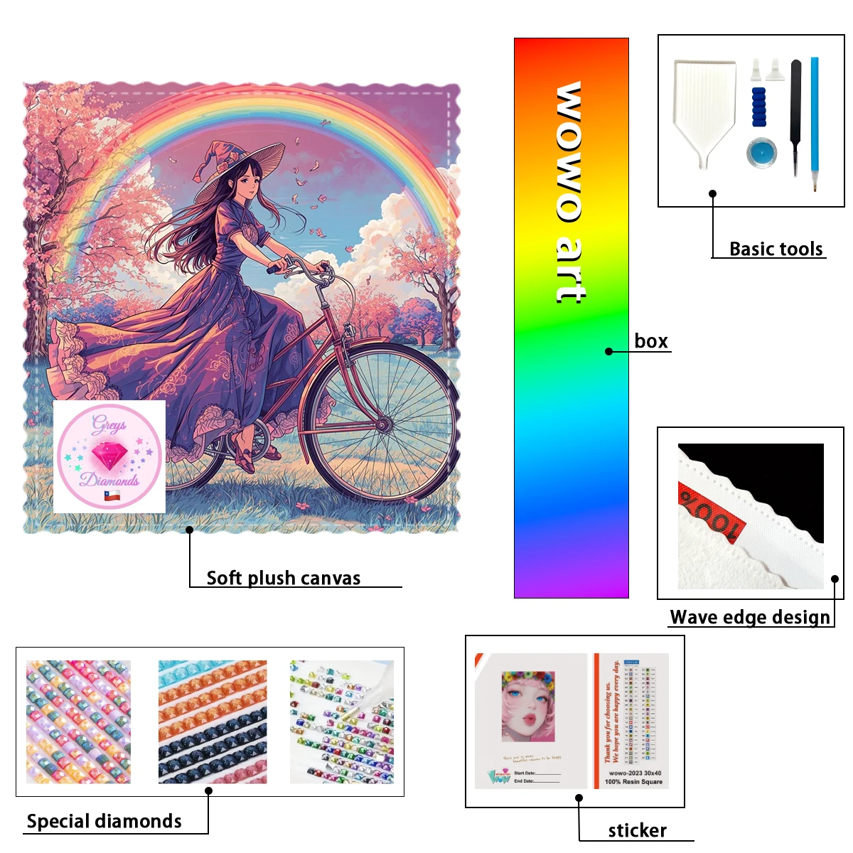 

【Gheys_ Diamond Art】Paseo Floral Crystal AB Rhinestone Fairy Dust Rhinestone Perfect Resin Diamond