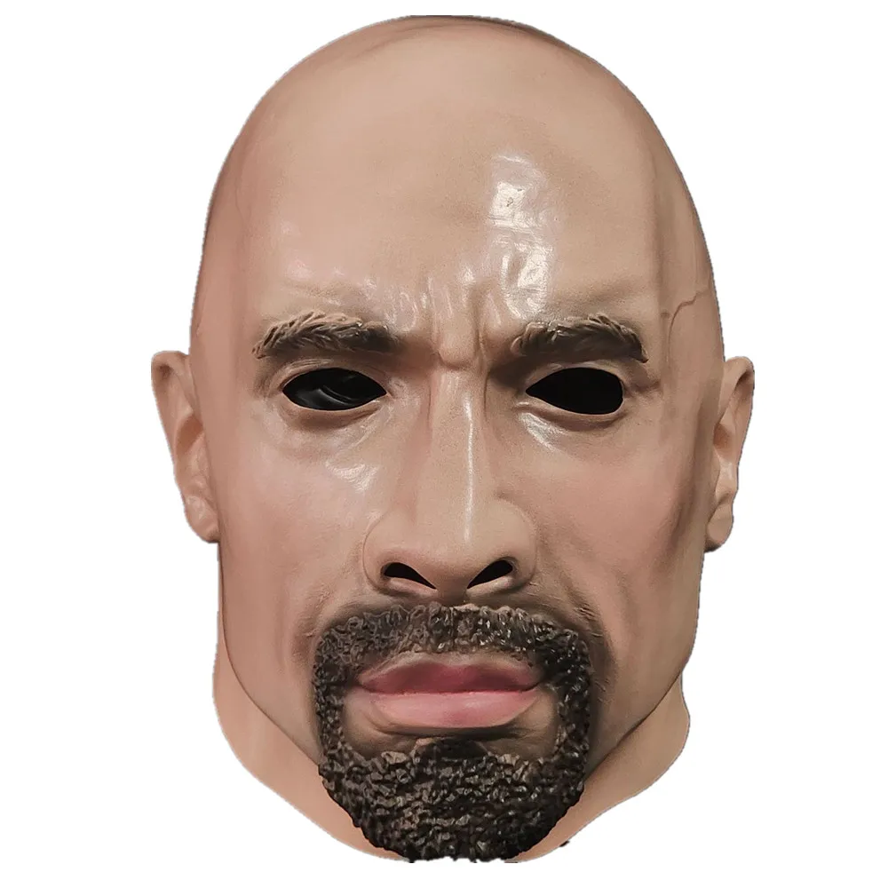 Realistische Glatzkopf-Latexmaske, bärtige Männergesichtsmaske, Erwachsenen-Halloween-Karneval-Kostüm-Cosplay-Party-Requisiten