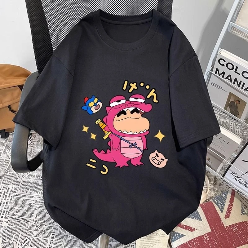 Crayon Shin Chan Dinosaur Cosplay Print Casual T Shirt Cute Anime Short Sleeve Tee
