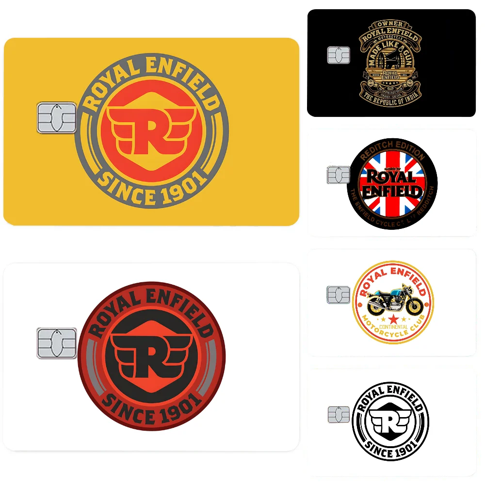 1PC Moto Racing Royals Enfields Stickers 4pcs PVC Card Skin Stickers for Bank Card Bus Metro Card Case Decorate Gift