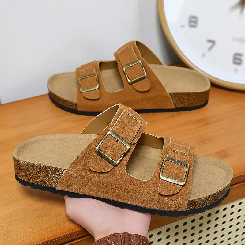 Summer Men\'s 2024  Large Boken Slippers Outdoor Wearing Couples Indoor Soft Sole Bathroom Anti Slip Super Sandals Slippers Trend