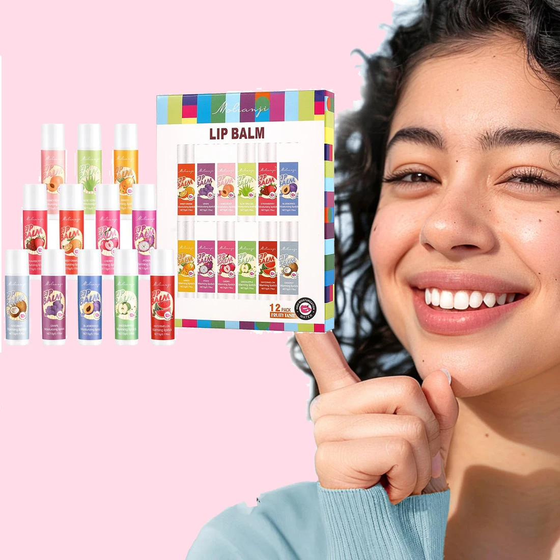 12PCS Moisturizing Color Changing Lipstick Set, Fruit Flavor Nourishing Discolored Lip Balm Cracking Lip Care In Autumn Winter
