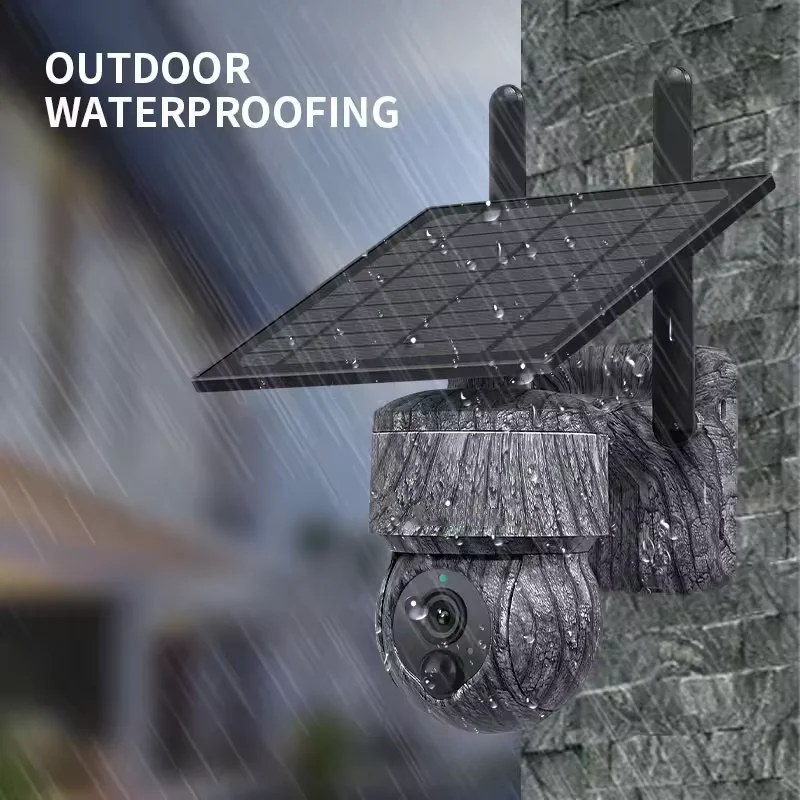 Câmera de Segurança com Cartão SIM 4G Camuflada, Câmera Solar com Rastreamento Wifi/4G, Câmera de Rastreamento Automático 360 Graus para Exterior
