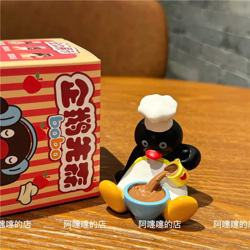 

Коллекционная фигурка пингвина Пингу в стиле кавай: милая аниме-фигурка в закрытой коробке, украшение для комнаты и рабочего стола, игрушка для детей, подарок на день рождения