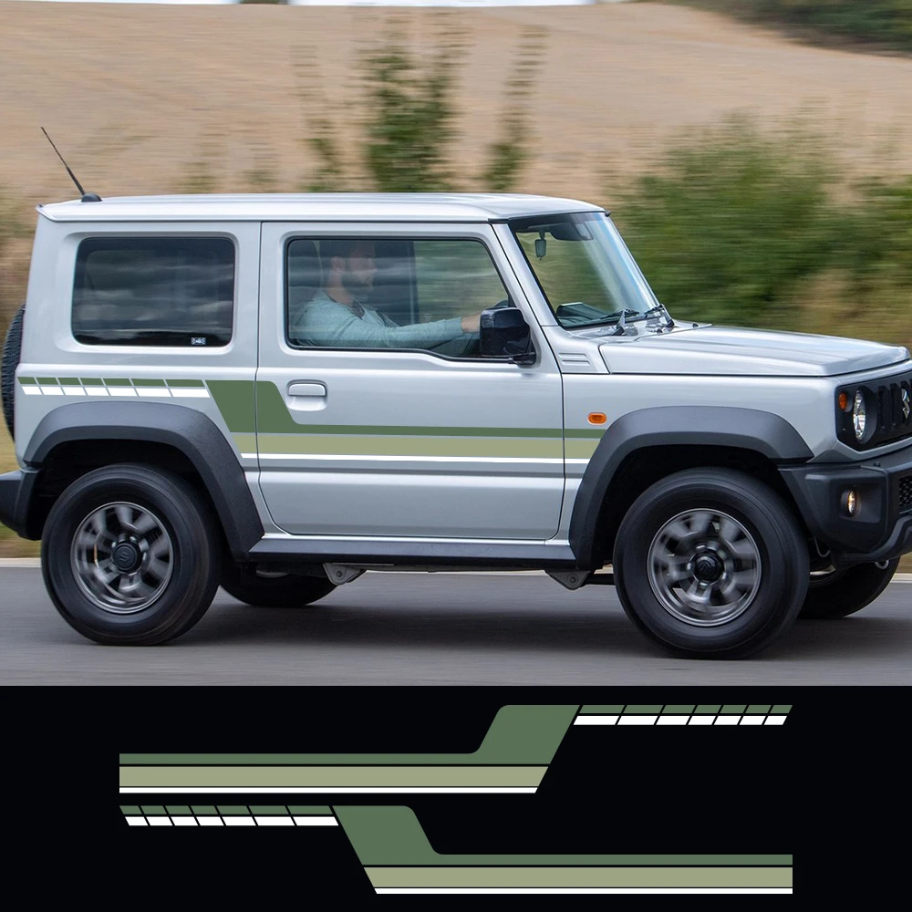 

For SUZUKI JIMNY 2 Door and 4 Door Car Door Side Stickers Auto Boby Stripe Decal Kit Waterproof Vinyl Film Car Accessories
