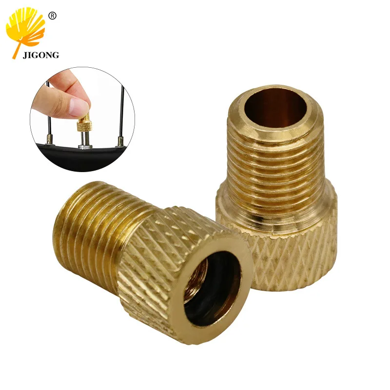 Bicycle valve French nozzle adapter head, mountain bike French nozzle to beautiful nozzle pure copper adapter, bicycle accessori
