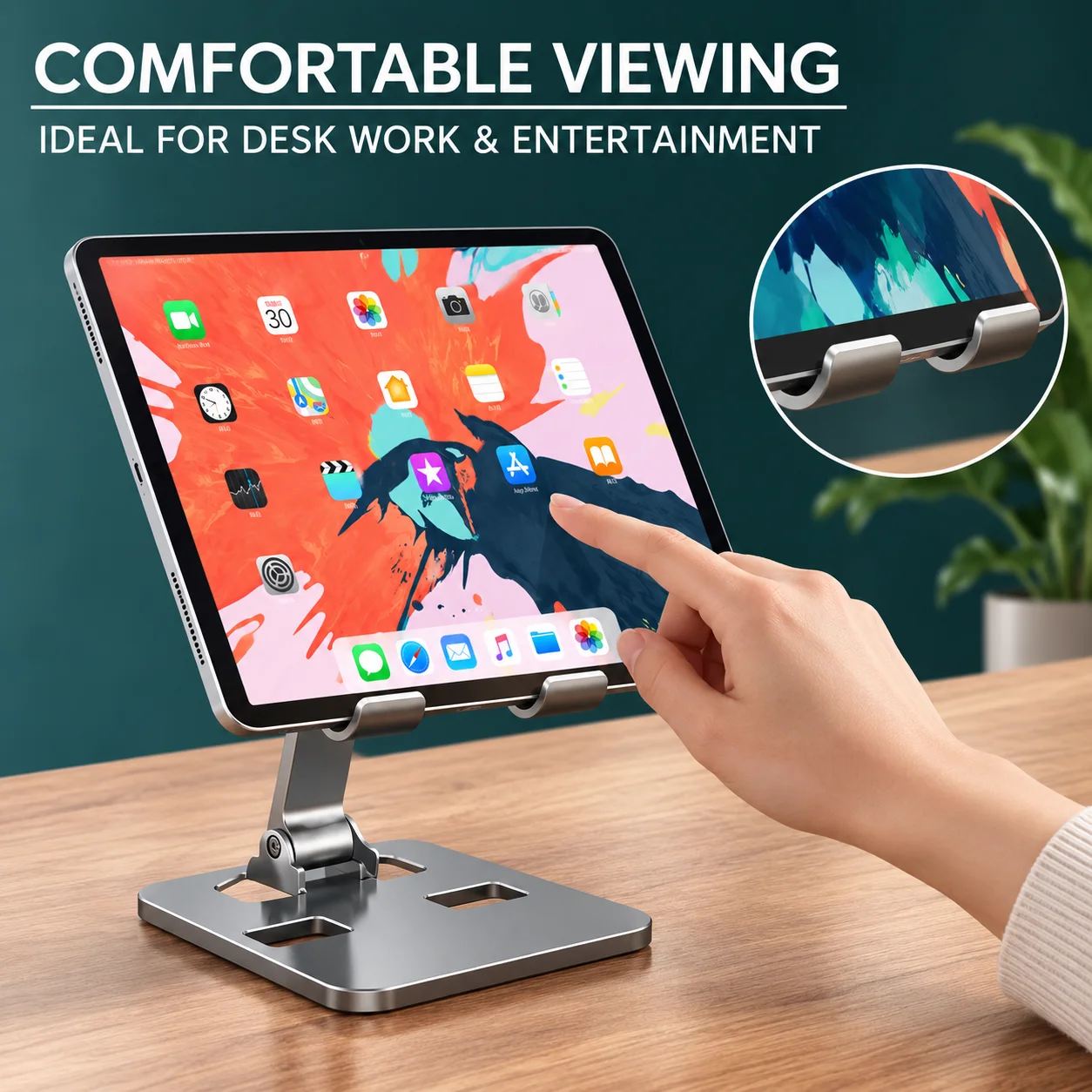 Adjustable Aluminum Alloy Stand Mount for Tablets and Smartphones, Universal Portable Holder for iPad