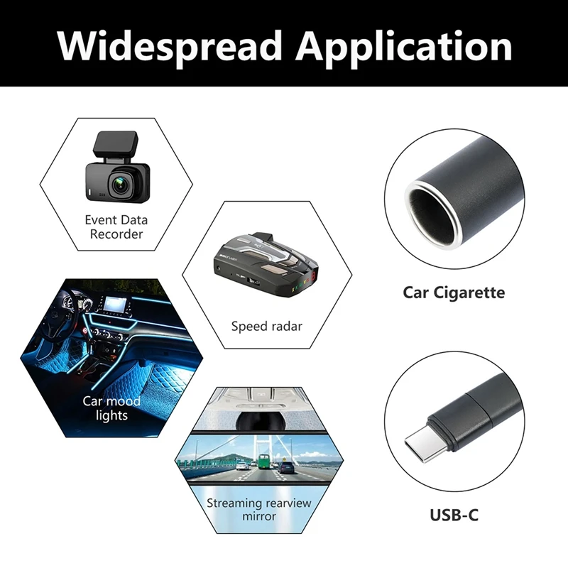 TYPE-C 5V ถึง 12V อะแดปเตอร์แปลงสายแปลงหญิง Step Up รถ Connector อะแดปเตอร์รถ Boost สายไฟ