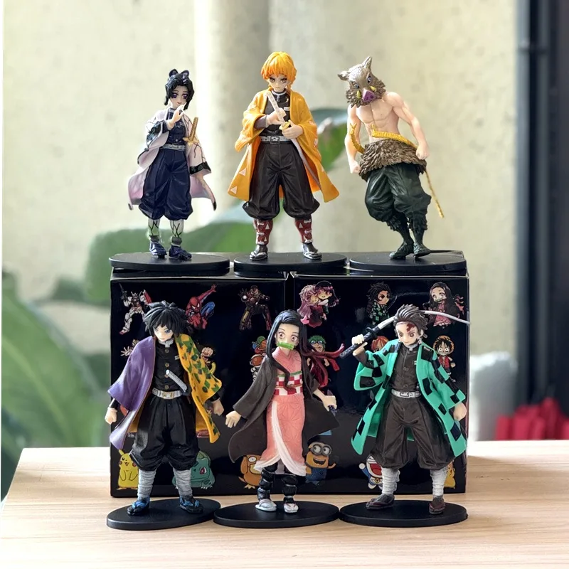 Tee Acchion Figuur Demon Sayaer Demon Slayer: Kimetsu no Yaiba Figuur Kamado Tanjiro Azuma Zenitsu Nezuko Warrior PVC Model en ys