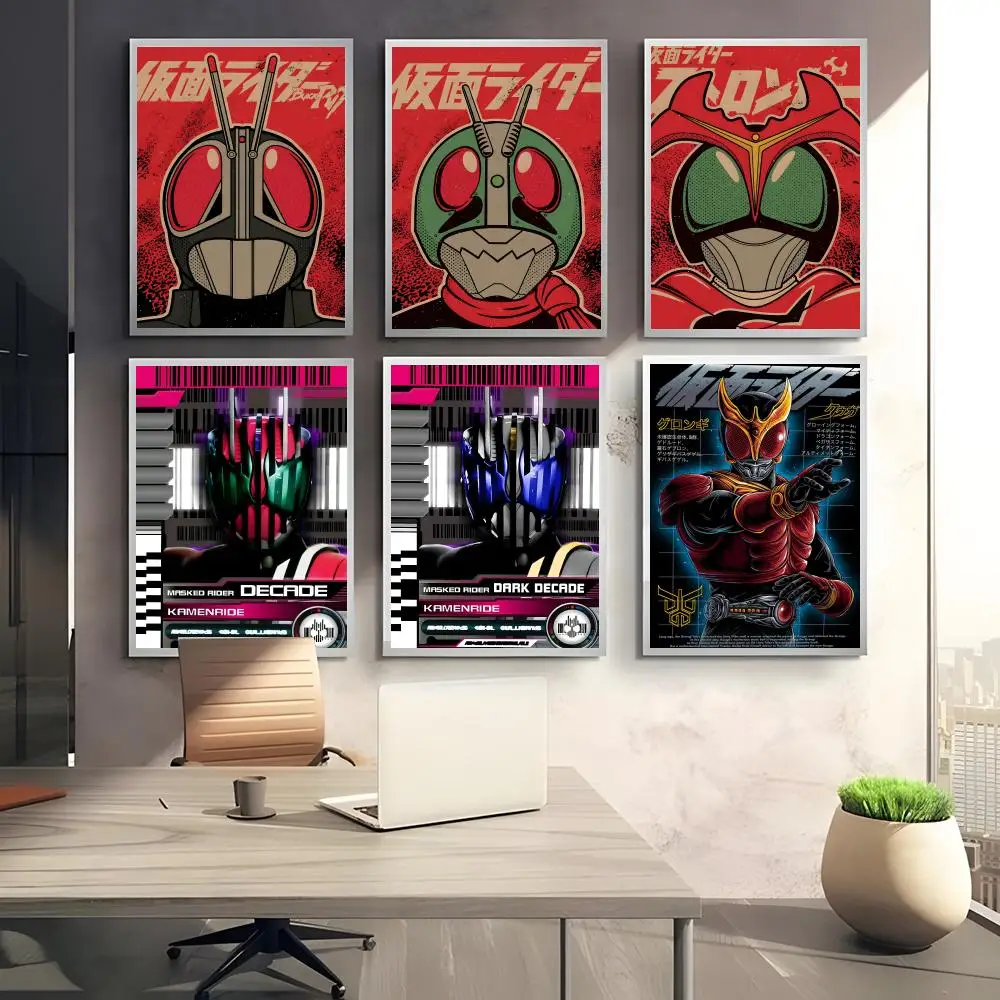 Cool K-Kamen Rider Poster Perfect Sticker Self Adhesive Art Designed for Home Dining Office Spaces