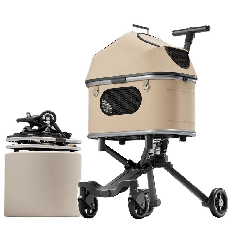 

STLFHot Sale Eco-friendly Foldable Lightweight Outdoor Pet Stroller 4-Wheel ABS Aluminum Alloy for Large/Small Dogs 15kg Capacit