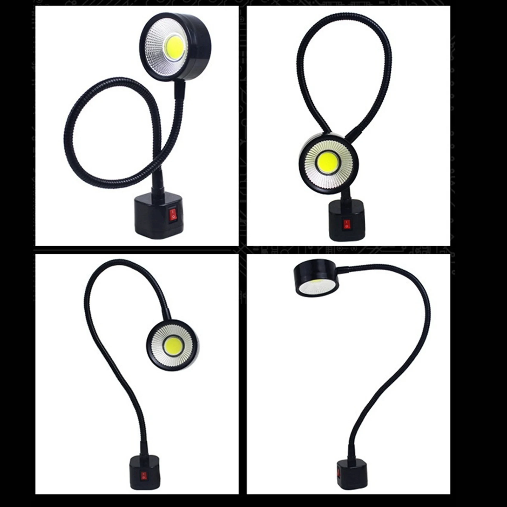 HOT 5X LED Work Light Magnetic Base Flexible Gooseneck Lamp 220V 5W, Eu Plug~Jul.