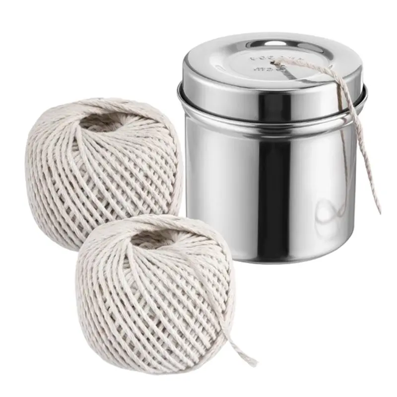 

ABBP-Kitchen Twine With With Stainless Steel Dispenser, 2 Pack 216FT Cooking Twine, 2MM Natural Cotton Butcher Twines