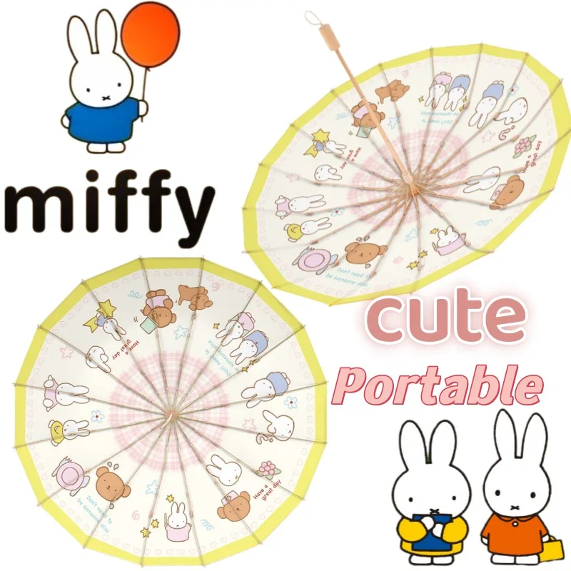 

Miffy Creative umbrella with cartoon bunny print, high appearance value sun protection portable foldable student sun umbrella