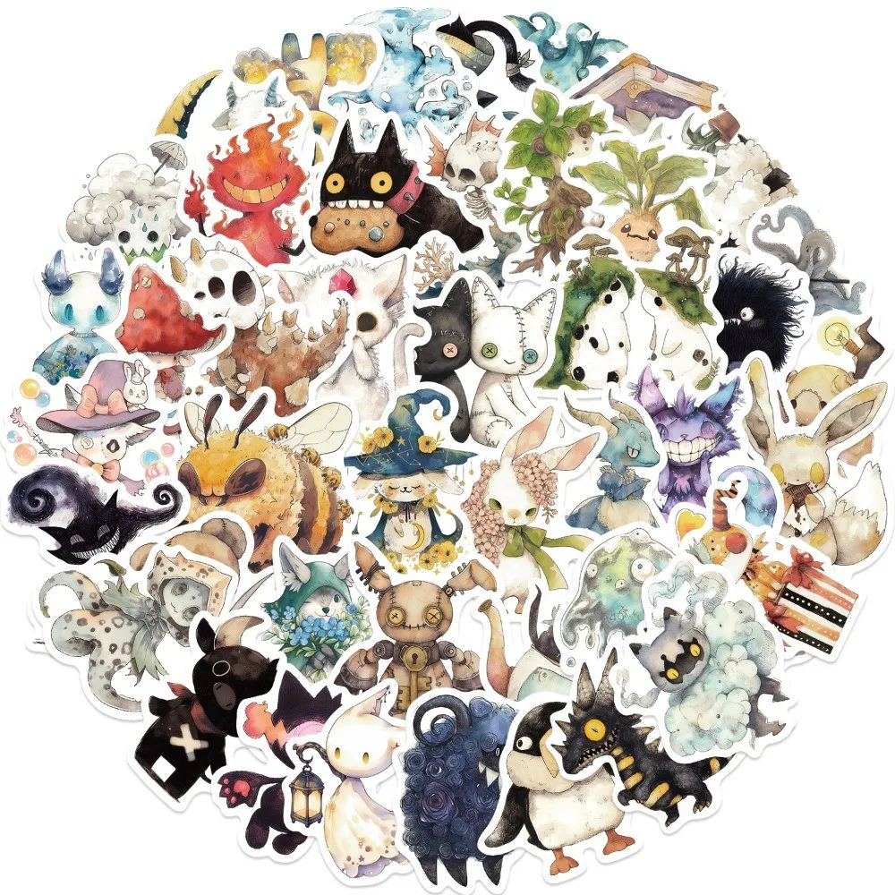 50Pcs Absurd Fairytale Monster Graffiti Stickers - Waterproof DIY Decals for Guitar, Notebook & Luggage Giajar Sticker Store