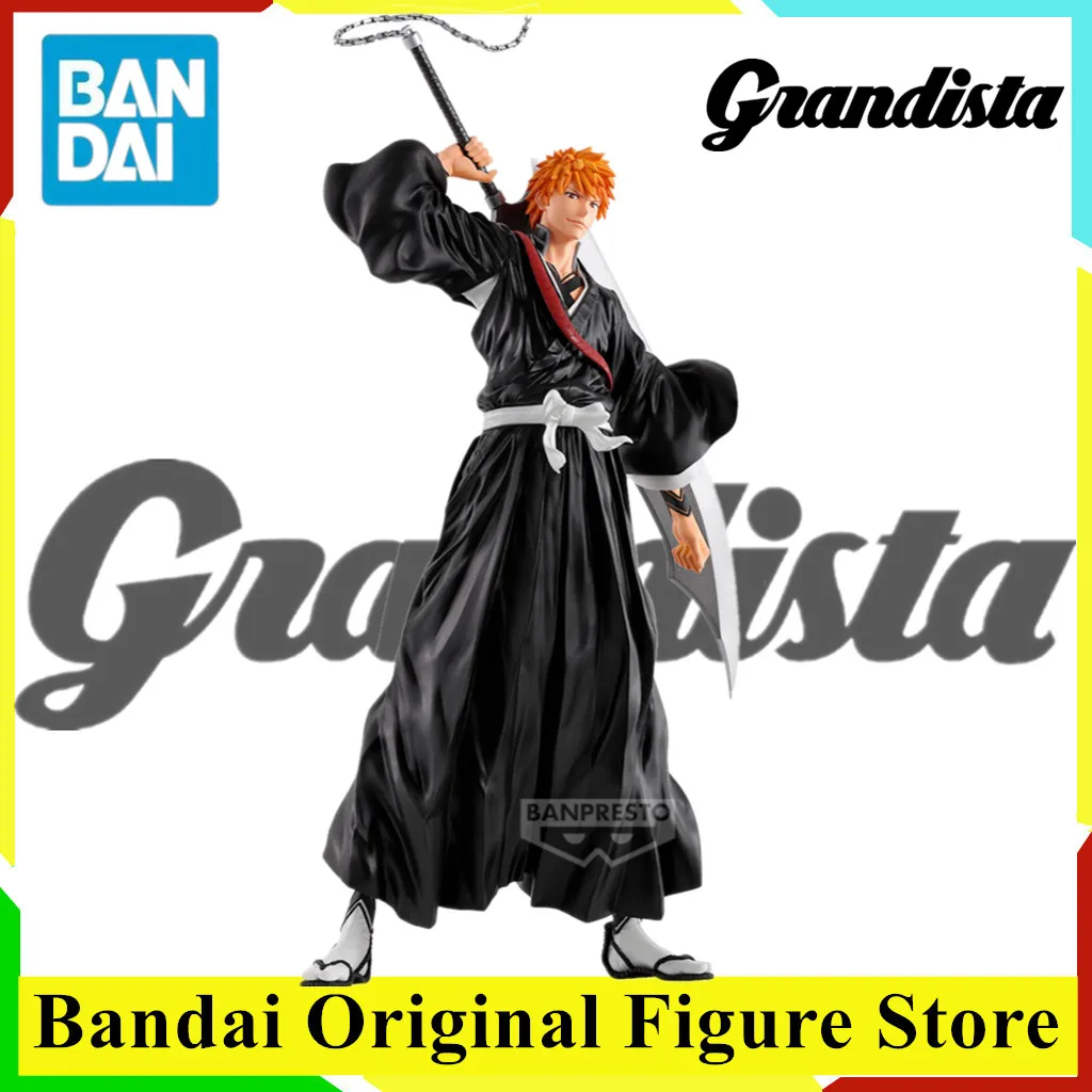 オリジナルバンダイグランディスタブリーチ再起動魂黒崎一護アクションフィギュア玩具-pvc-モデルコレクションバンプレストグロステータス