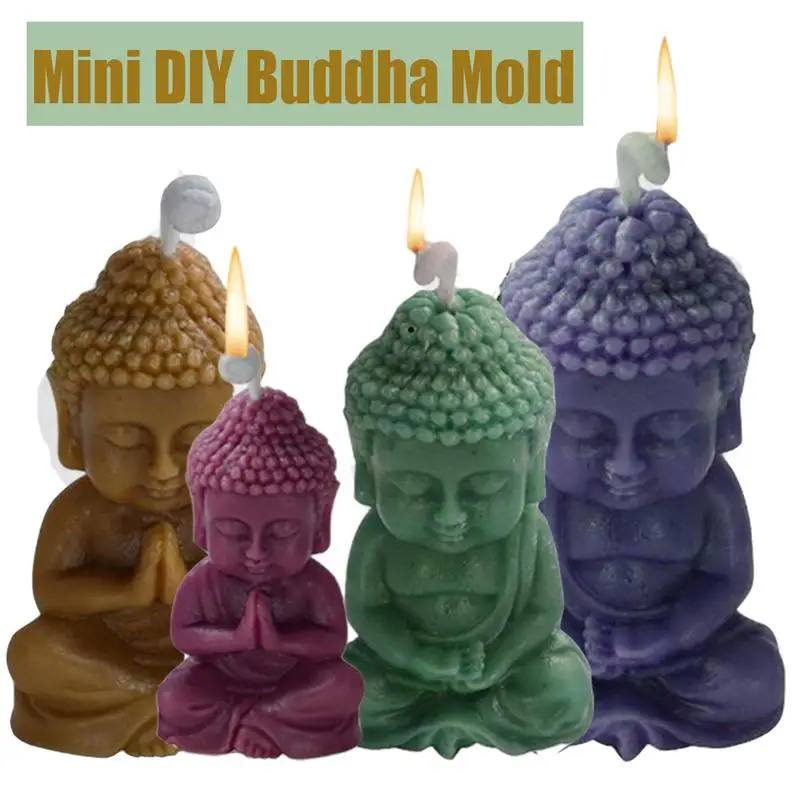 Silicone DIY Buddha Mold 3D Crafts Buddha Figures Mould Home Decor For Epoxy Resin Aroma Soap Chocolate Baking