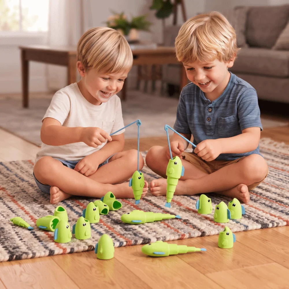 Stretchable Fish Fishing Battle Game Long Short Cartoon Fishing Game Montessori Educational Fish Catching Game