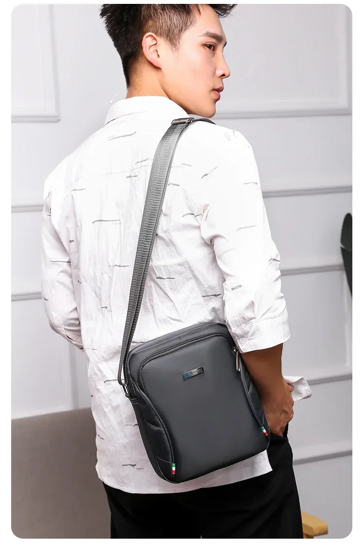 Bolso de hombro cuadrado para hombre, bolsa de mensajero de tela Oxford, bandolera ligera sobre su hombro, bolsos cruzados deportivos casuales de