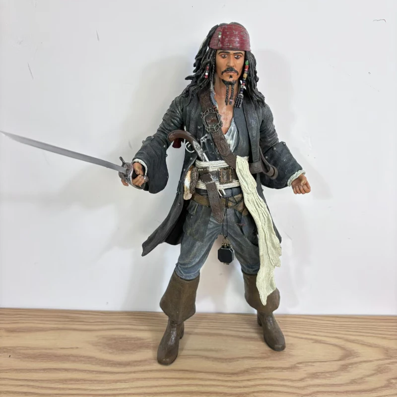 28cm Movie Pirates of the Caribbean: Dead Man's Chest Capt Jack Sparrow Character figure PVC Statue Collection Model kids gift