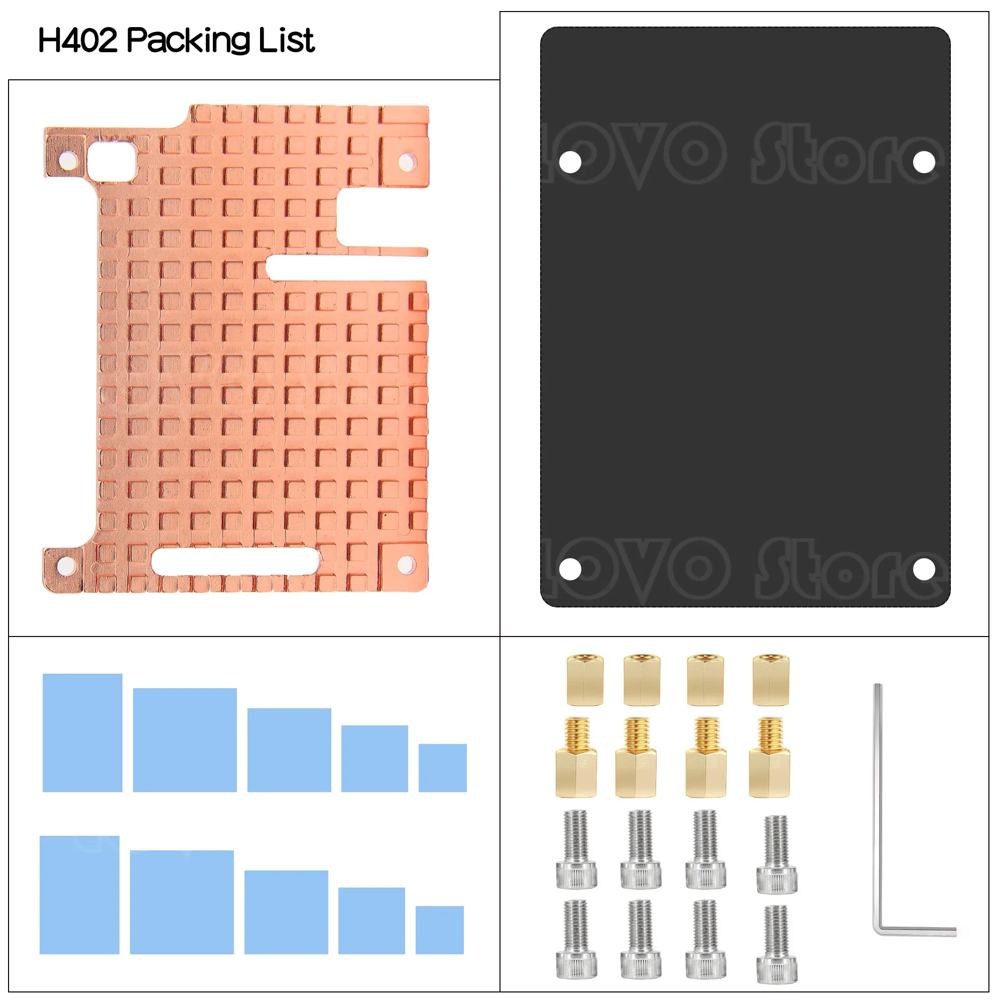 Pie 4 radiator ultra-thin integrated copper radiator supports installation of 30x30mm fan H402