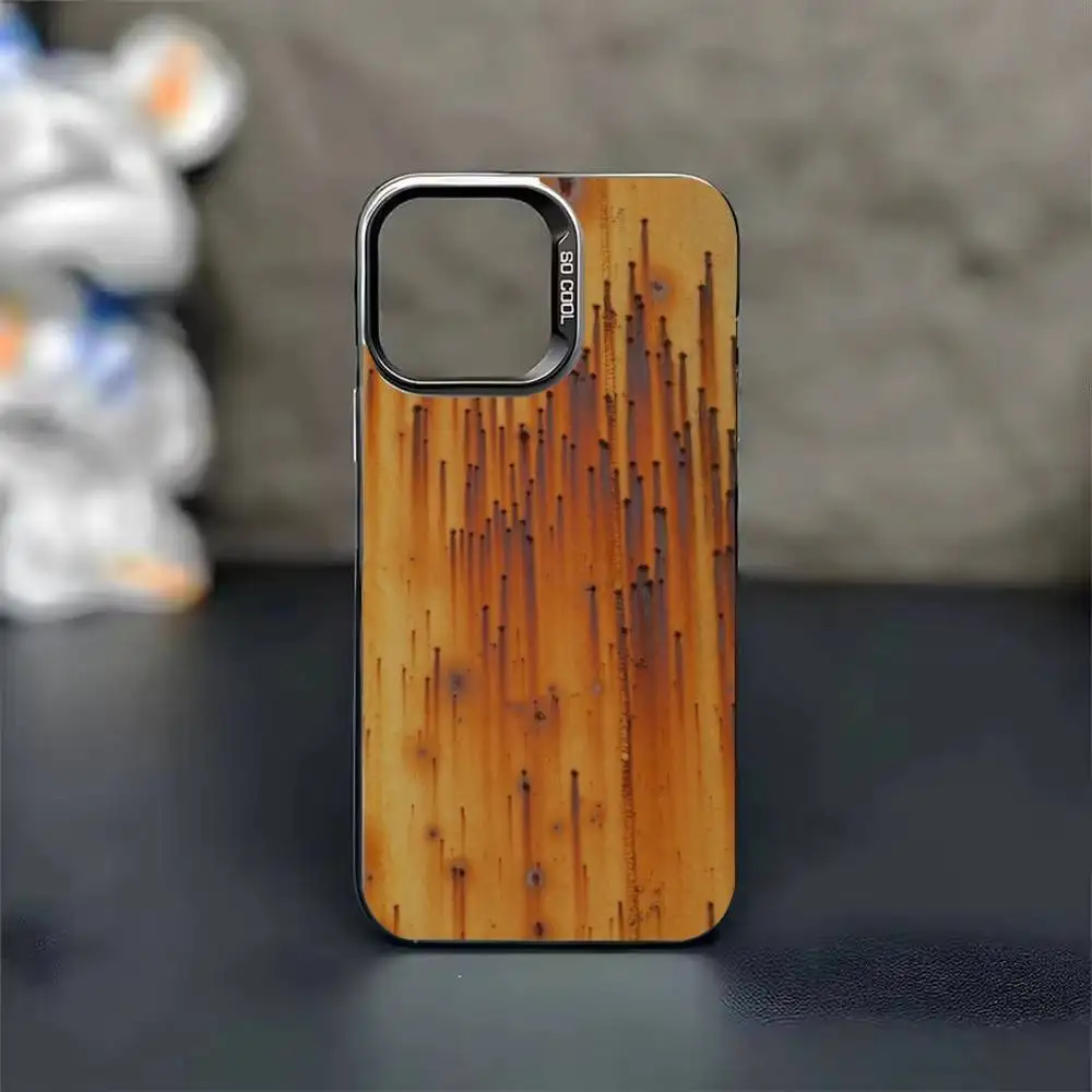 Ретро-индустриальный стиль, ржавый чехол для телефона цвета серебристого цвета для iPhone 17, 16, 15, 14, 13, 12, 11 Pro Max Plus